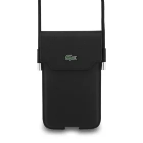   Lacoste PVC Iconic Petit Pique Metal Logo XL telefontáska – Fekete