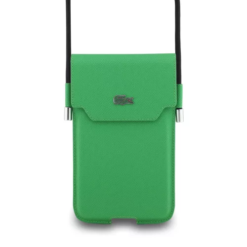 Lacoste PVC Iconic Petit Pique Metal Logo XL telefontáska – Zöld