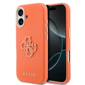 Guess PU Resin Logo tok, iPhone 17 - narancssárga