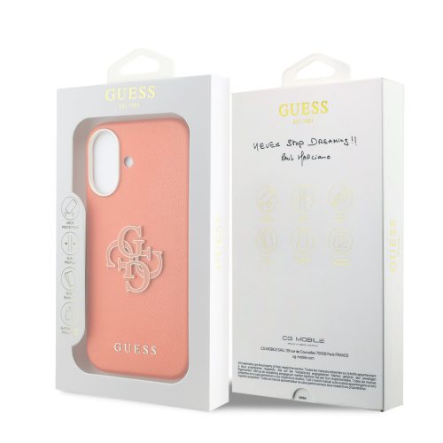 Guess PU Resin Logo tok, iPhone 17 - narancssárga