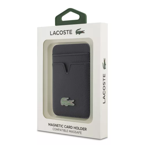 Lacoste PU Iconic Petit Pique MagSafe Pénztárca - sötétkék