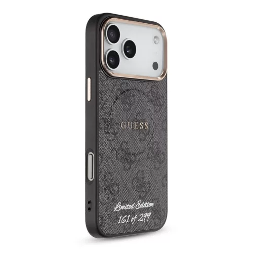 Guess PU 4G MagSafe Strap LIMITÁLT kiadás 299 tok, iPhone 17 Pro Max - fekete