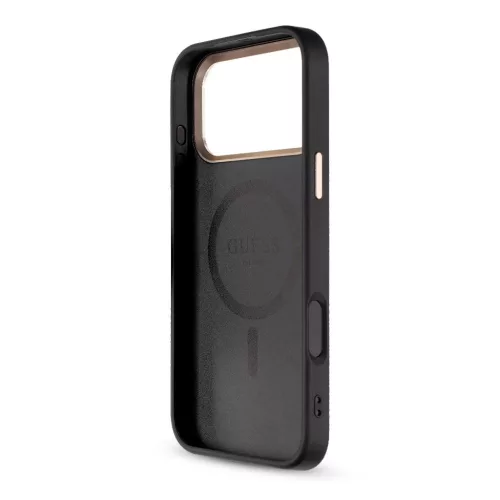 Guess PU 4G MagSafe Strap LIMITÁLT kiadás 299 tok, iPhone 17 Pro Max - fekete
