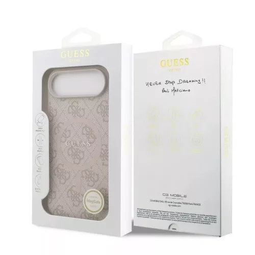 Guess PU Leather 4G Colored Ring MagSafe tok, iPhone Air - rózsaszín