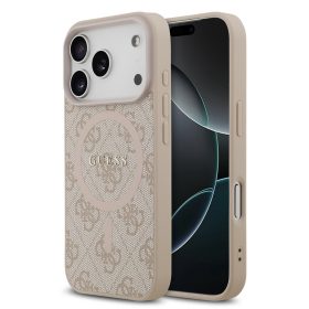   Guess PU Leather 4G Colored Ring MagSafe tok, iPhone 17 Pro - rózsaszín