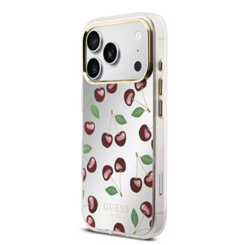 Guess PC/TPU Mirror Glitter Cherry MagSafe tok, iPhone 17 Pro