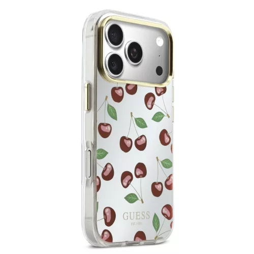 Guess PC/TPU Mirror Glitter Cherry MagSafe tok, iPhone 17 Pro