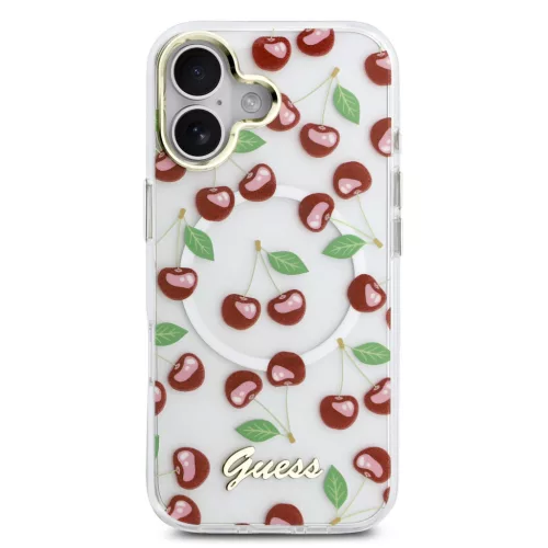 Guess IML Glitter Cherry MagSafe tok,  iPhone 17