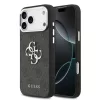 Guess PU 4G Metal Logo tok, iPhone 17 Pro Max - ezüst/fekete