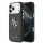 Guess PU 4G Metal Logo tok, iPhone 17 Pro Max - ezüst/fekete