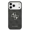 Guess PU 4G Metal Logo tok, iPhone 17 Pro Max - ezüst/fekete