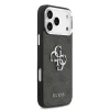 Guess PU 4G Metal Logo tok, iPhone 17 Pro Max - ezüst/fekete