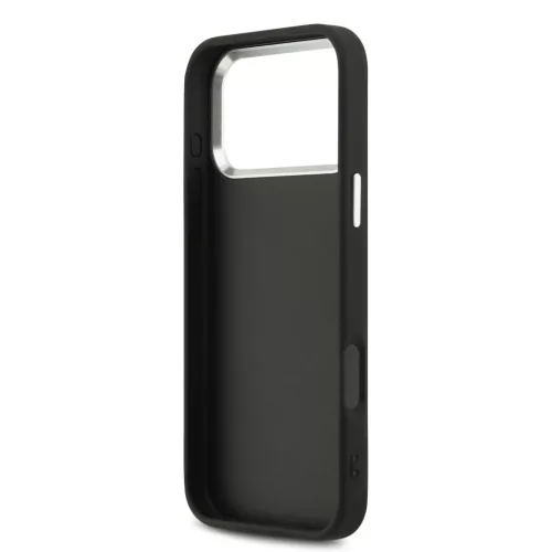 Guess PU 4G Metal Logo tok, iPhone 17 Pro Max - ezüst/fekete