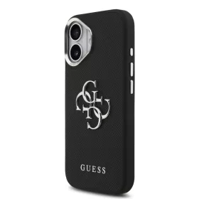   Guess PU Grained 4G Metal Logo tok Apple iPhone 17 készülékhez – Fekete