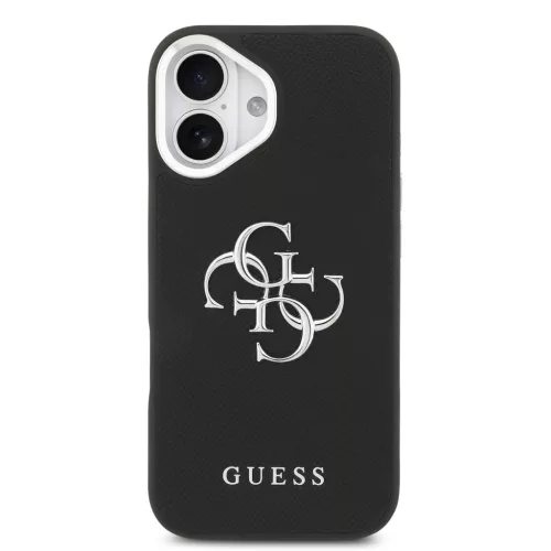 Guess PU Grained 4G Metal Logo tok Apple iPhone 17 készülékhez – Fekete