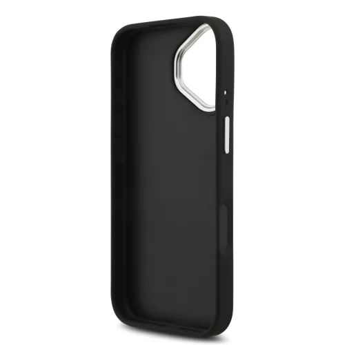 Guess PU Grained 4G Metal Logo tok Apple iPhone 17 készülékhez – Fekete