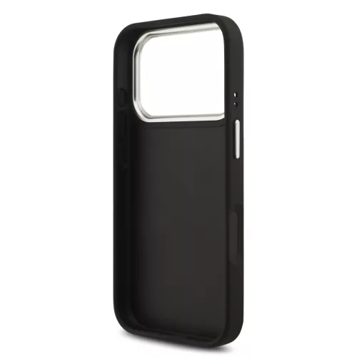 Guess PU Grained 4G Metal Logo tok Apple iPhone 17 Pro készülékhez – Fekete