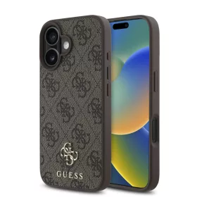   Guess PU 4G Small Metal Logo MagSafe tok Apple iPhone 16 Plus készülékhez – barna