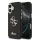 Guess PU Fixed Glitter 4G Metal Frame tok Apple iPhone 17 készülékhez – Fekete