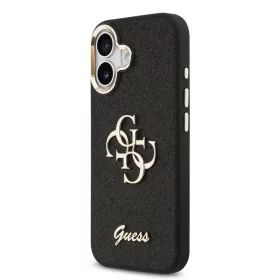   Guess PU Fixed Glitter 4G Metal Frame tok Apple iPhone 17 készülékhez – Fekete