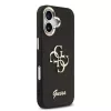 Guess PU Fixed Glitter 4G Metal Frame tok Apple iPhone 17 készülékhez – Fekete