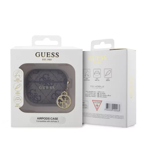 Guess 4G PU Charm tok Apple AirPods 3 készülékhez – barna