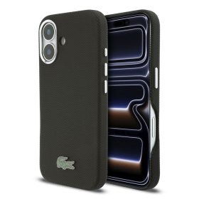   Lacoste PVC Iconic Petit Pique fém logós MagSafe hátlap iPhone 16  - fekete