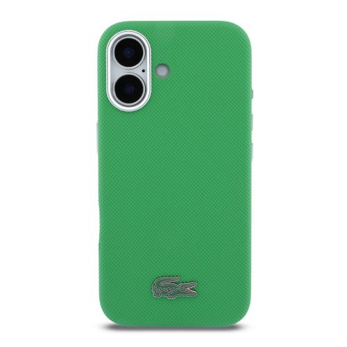 Lacoste PVC Iconic Petit Pique fém logós MagSafe hátlap iPhone 16  - Estragon Green