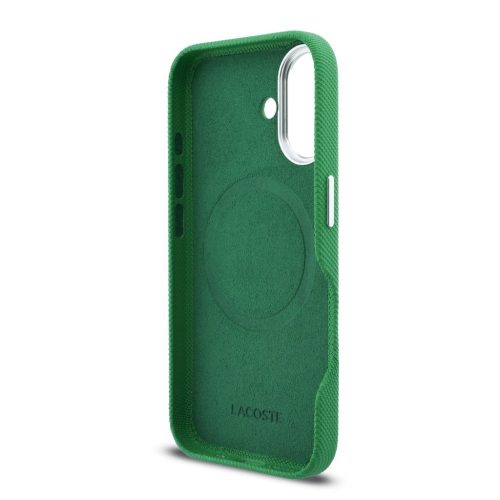 Lacoste PVC Iconic Petit Pique fém logós MagSafe hátlap iPhone 16  - Estragon Green