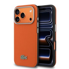   Lacoste PVC Petit Pique Semi Wrap MagSafe Kryt pro iPhone 17 Pro Orange