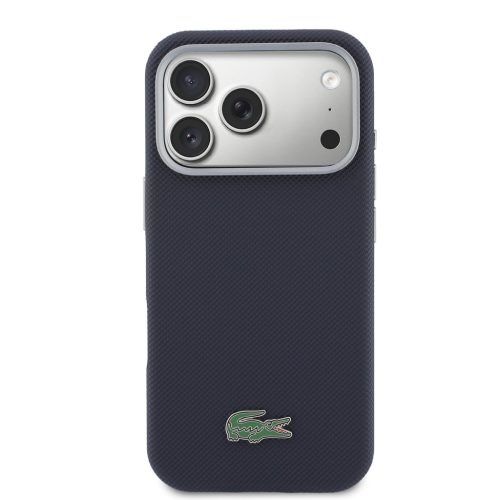 Lacoste PVC Petit Pique Semi Wrap MagSafe tok iPhone 17 Pro - Navy
