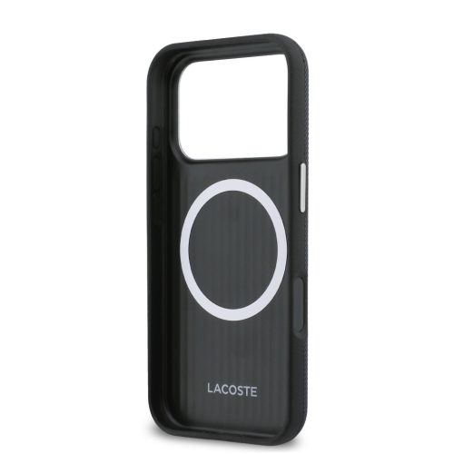Lacoste PVC Petit Pique Semi Wrap MagSafe tok iPhone 17 Pro - Navy