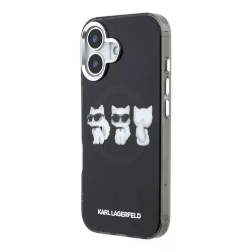 Karl Lagerfeld IML Choupette Trio Watercolor MagSafe tok Apple iPhone 17 készülékhez – Fekete