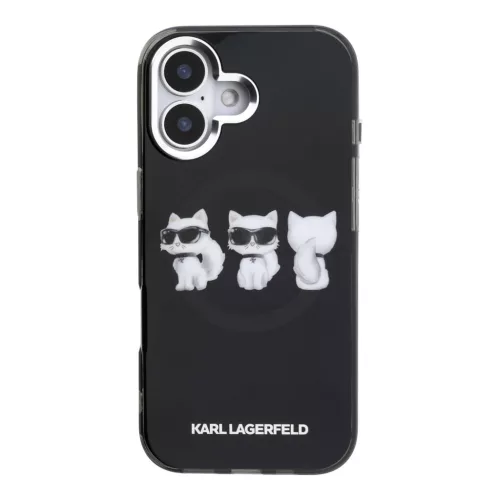 Karl Lagerfeld IML Choupette Trio Watercolor MagSafe tok Apple iPhone 17 készülékhez – Fekete