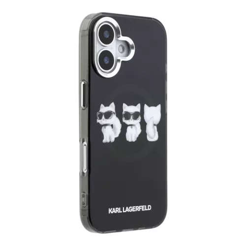 Karl Lagerfeld IML Choupette Trio Watercolor MagSafe tok Apple iPhone 17 készülékhez – Fekete