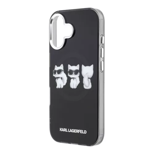 Karl Lagerfeld IML Choupette Trio Watercolor MagSafe tok Apple iPhone 17 készülékhez – Fekete