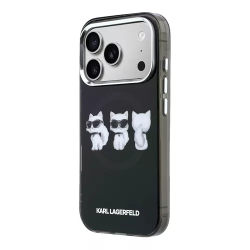 Karl Lagerfeld IML Choupette Trio Watercolor MagSafe tok Apple iPhone 17 Pro készülékhez – Fekete