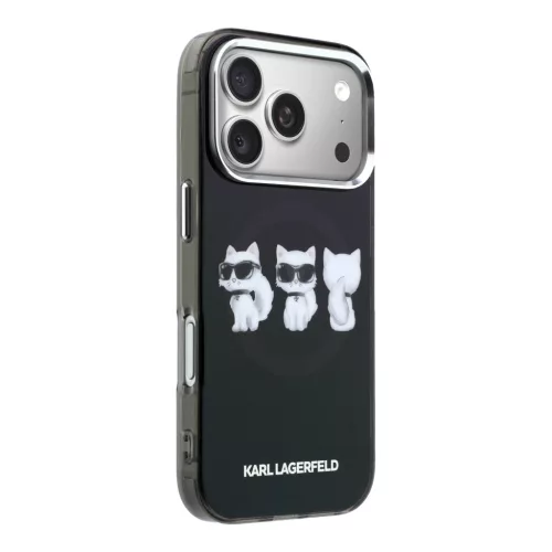 Karl Lagerfeld IML Choupette Trio Watercolor MagSafe tok Apple iPhone 17 Pro készülékhez – Fekete