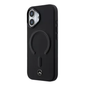   Mercedes PU Leather 3D MagSafe tok Apple iPhone 17 készülékhez – Fekete