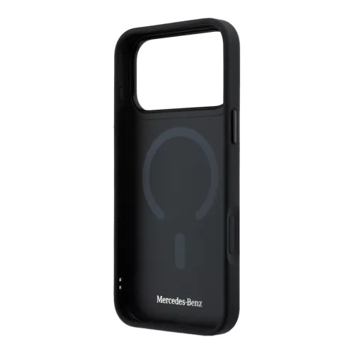 Mercedes PU Leather 3D MagSafe tok Apple iPhone 17 Pro készülékhez – Fekete