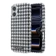 Karl Lagerfeld PU Houndstooth Resin Plate MagSafe tok Apple iPhone 17 készülékhez – fekete
