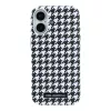 Karl Lagerfeld PU Houndstooth Resin Plate MagSafe tok Apple iPhone 17 készülékhez – fekete