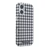 Karl Lagerfeld PU Houndstooth Resin Plate MagSafe tok Apple iPhone 17 készülékhez – fekete