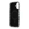 Karl Lagerfeld PU Houndstooth Resin Plate MagSafe tok Apple iPhone 17 készülékhez – fekete