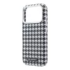 Karl Lagerfeld PU Houndstooth Resin Plate MagSafe tok Apple iPhone 17 Pro készülékhez – fekete