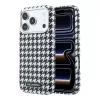 Karl Lagerfeld PU Houndstooth Resin Plate MagSafe tok Apple iPhone 17 Pro Max készülékhez – fekete