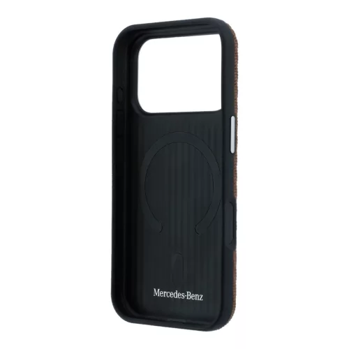 Mercedes PU Leather Semi Wrap MagSafe tok Apple iPhone 17 Pro készülékhez – teve