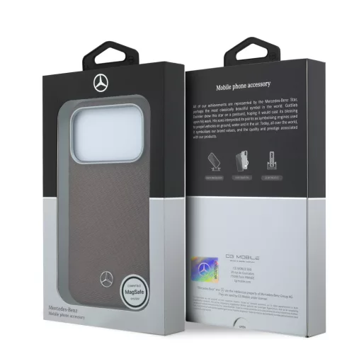 Mercedes PU Leather Semi Wrap MagSafe tok Apple iPhone 17 Pro készülékhez – teve