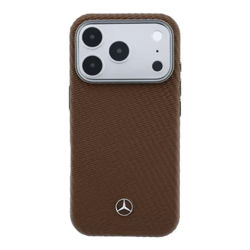 Mercedes PU Leather Semi Wrap MagSafe tok Apple iPhone 17 Pro Max készülékhez – teve