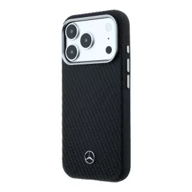   Mercedes PU Leather Semi Wrap MagSafe tok Apple iPhone 17 Pro készülékhez – fekete